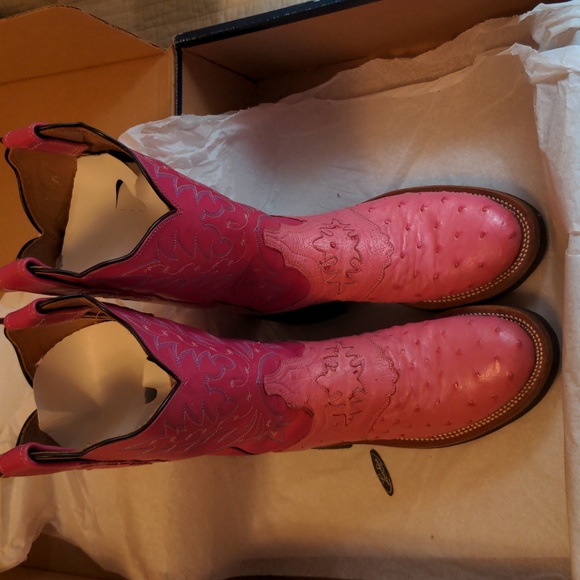 Lucchese Pink Cowboy boots women's size 6 B - Picture 8 of 16